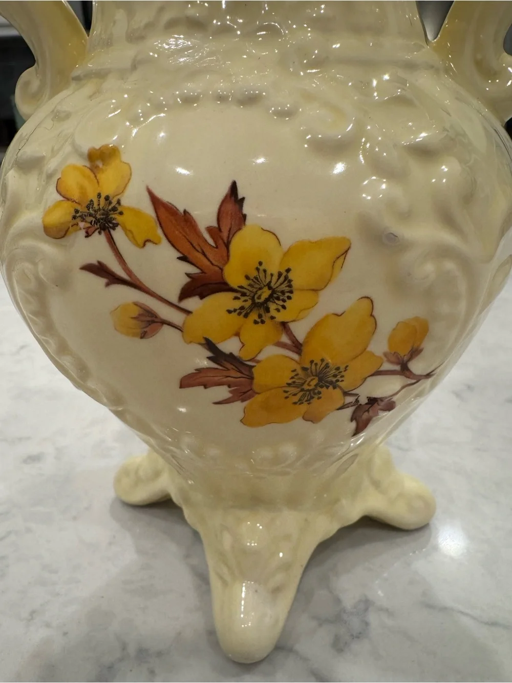 Vintage Mid Century Cottagecore Floral Urn Vase - Picture 4 of 11